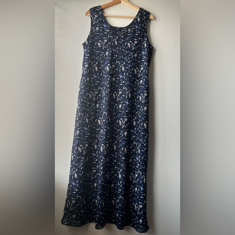 Vintage Flower Print Maxi Dress